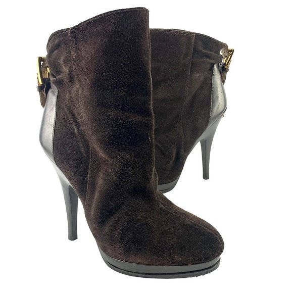 MICHAEL Michael Kors Suede Rear Buckle Slouch Stilleto Booties - Picture 4 of 12